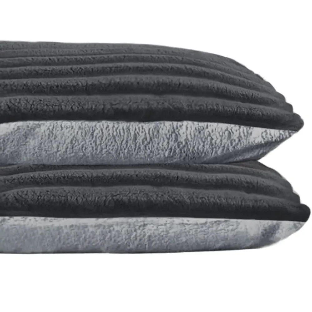 Jumbo Cord Pillowcase 2 Pack - Charcoal image