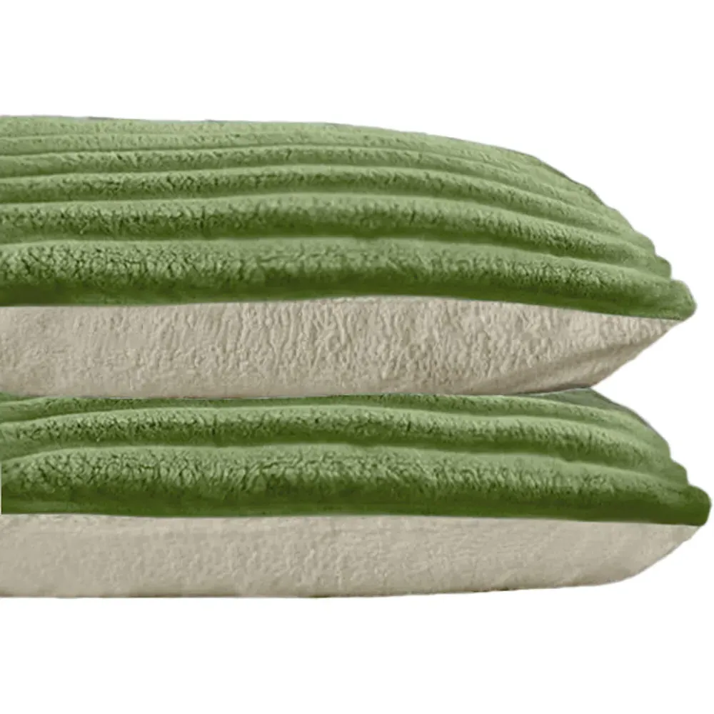 Jumbo Cord Pillowcase 2 Pack - Olive