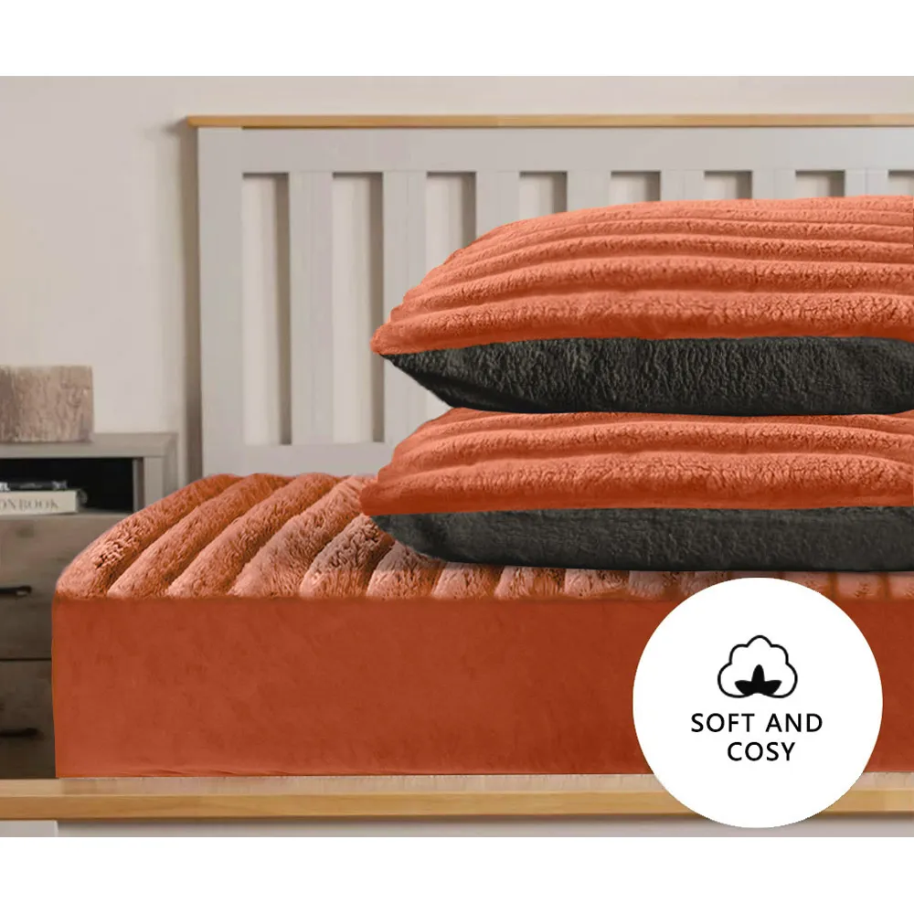 Jumbo Cord Pillowcase 2 Pack - Rust