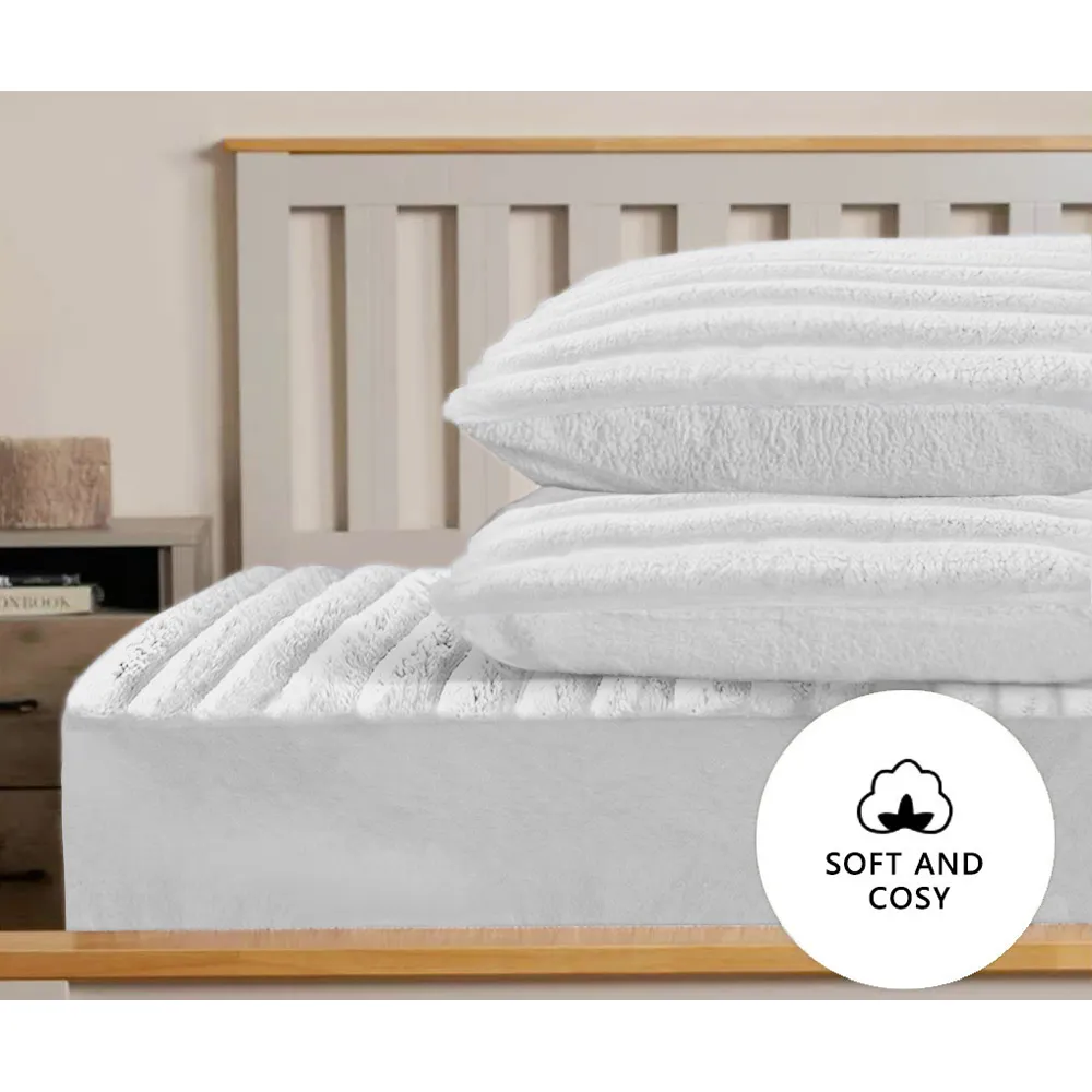 Jumbo Cord Pillowcase 2 Pack - White