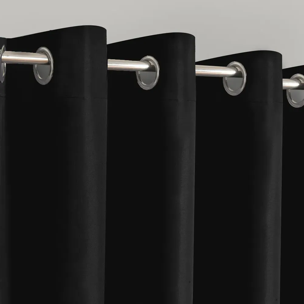 Kassidy Blackout Curtains with Tape Tops - Black