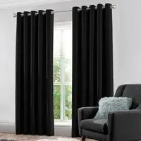 Kassidy Blackout Curtains with Tape Tops - Black
