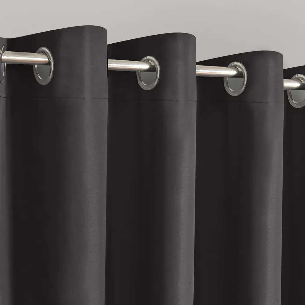 Kassidy Blackout Curtains with Tape Tops - Charcoal