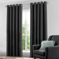 Kassidy Blackout Curtains with Tape Tops - Charcoal