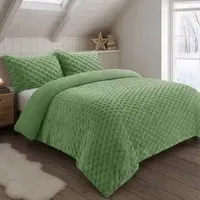 King Size Chunky Popcorn Duvet Set - Olive