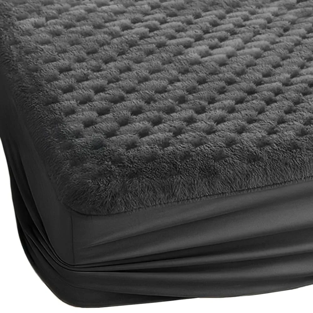 King Size Chunky Popcorn Fitted Sheet - Charcoal