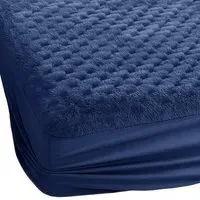 King Size Chunky Popcorn Fitted Sheet - Navy