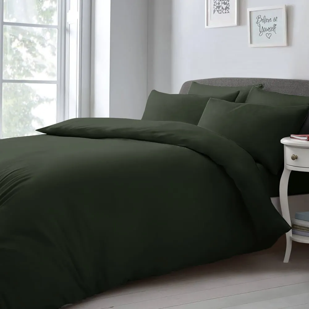 King Size Duvet Set - Green, Microfibre
