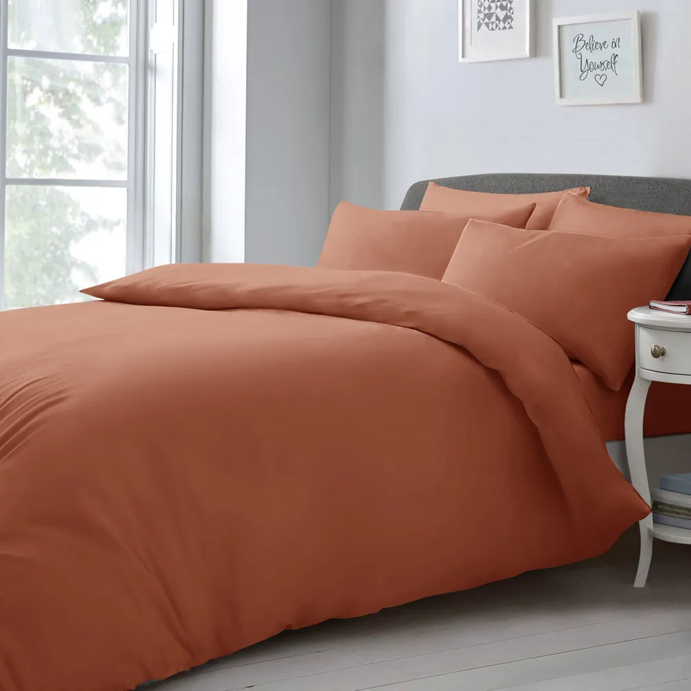 King Size Duvet Set - Orange, Microfibre