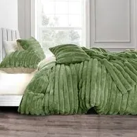 King Size Jumbo Cord Duvet Set - Olive