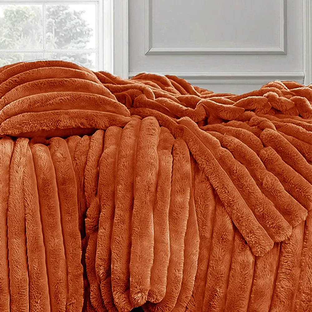 King Size Jumbo Cord Duvet Set - Rust
