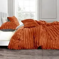 King Size Jumbo Cord Duvet Set - Rust