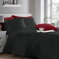 King Size Quilted Geo Duvet Set - Black