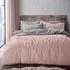 King Size Reversible Duvet Set - Blush Silver, Teddy Fleece