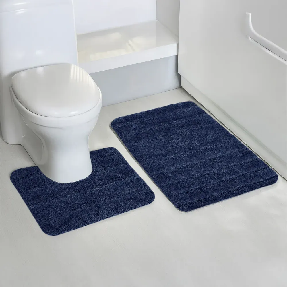 Lexington Bath Mat Set - Navy, Cotton