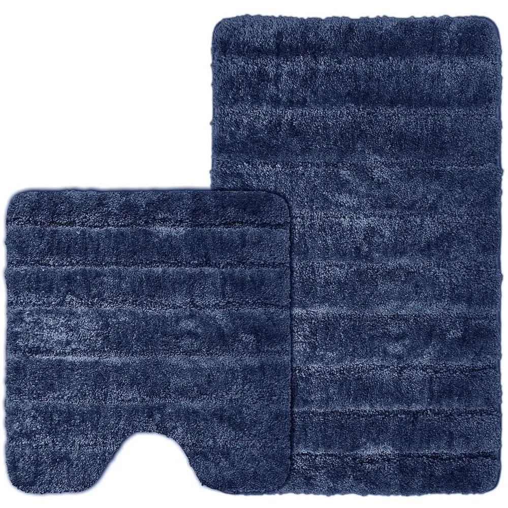 Lexington Bath Mat Set - Navy, Cotton