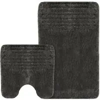 Linear Bath Mat Set - Black