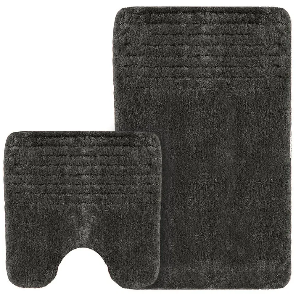 Linear Bath Mat Set - Black image