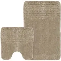 Linear Bath Mat Set - Brown