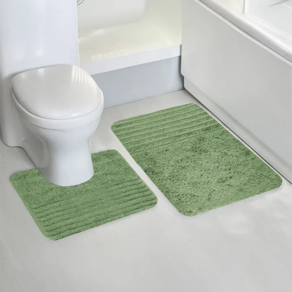 Linear Bath Mat Set - Green