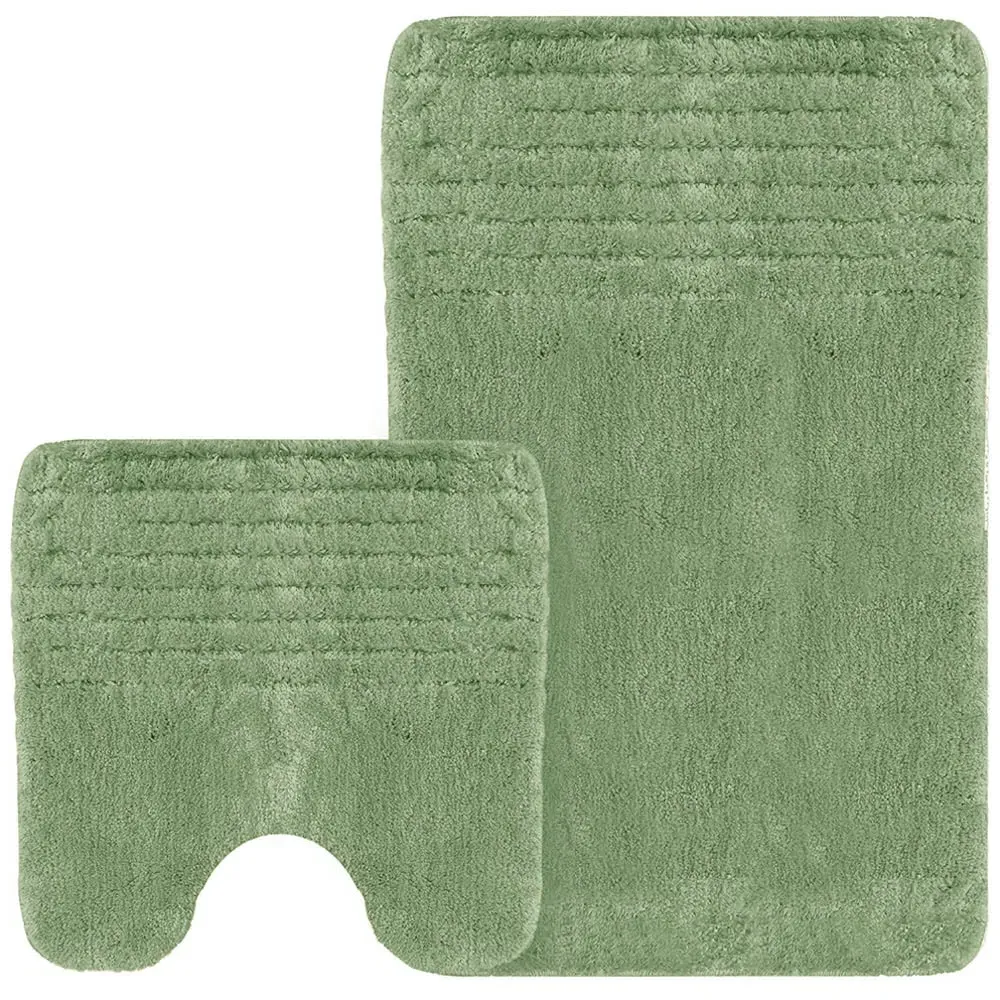 Linear Bath Mat Set - Green