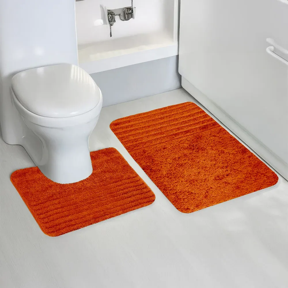 Linear Bath Mat Set - Orange