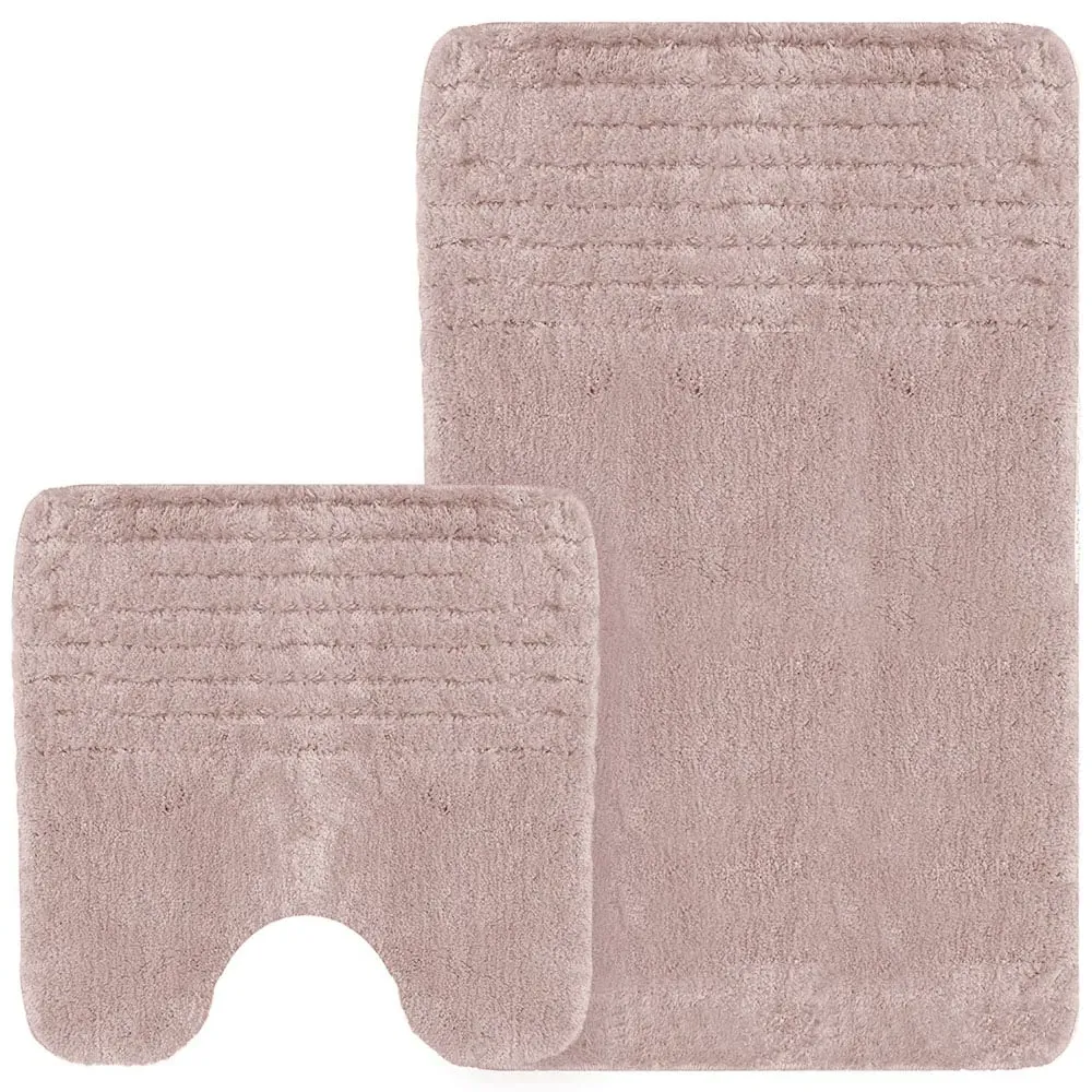 Linear Bath Mat Set - Pink