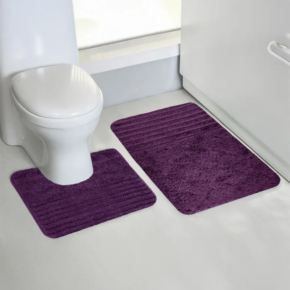 Linear Bath Mat Set - Purple