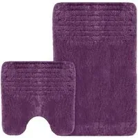Linear Bath Mat Set - Purple