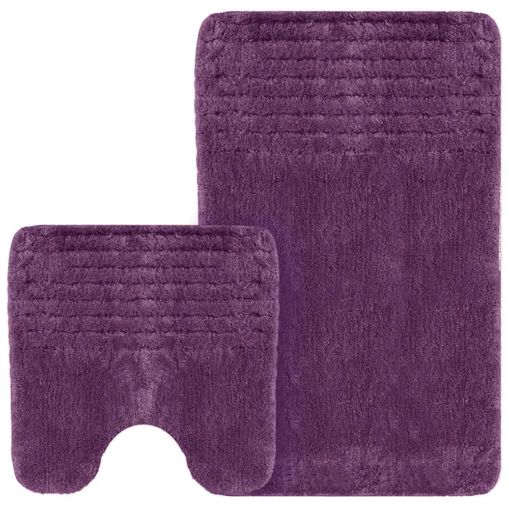 Linear Bath Mat Set - Purple