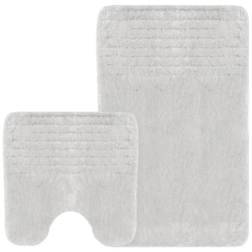 Linear Bath Mat Set - White