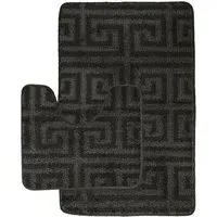 Luxe 2-Piece Bath Mat Set - Black, Polypropylene
