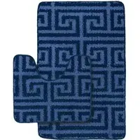 Luxe 2-Piece Bath Mat Set - Blue, Polypropylene