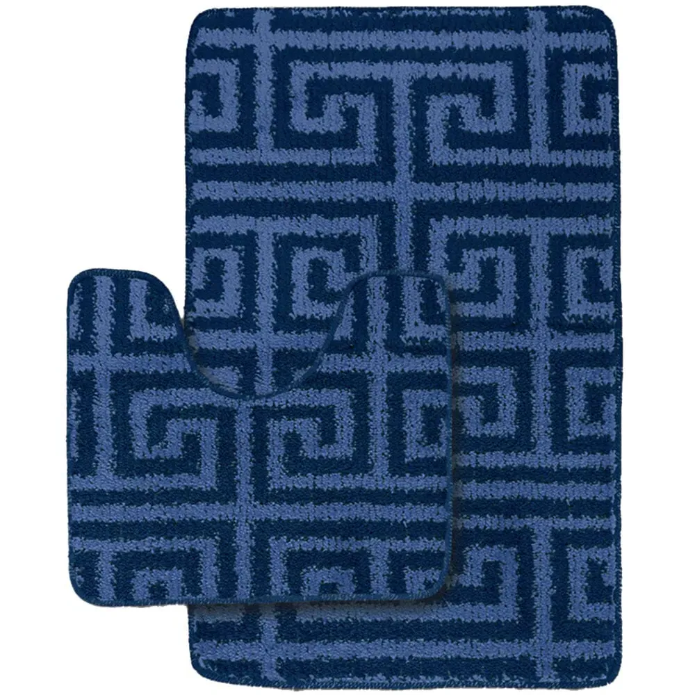 Luxe 2-Piece Bath Mat Set - Blue, Polypropylene