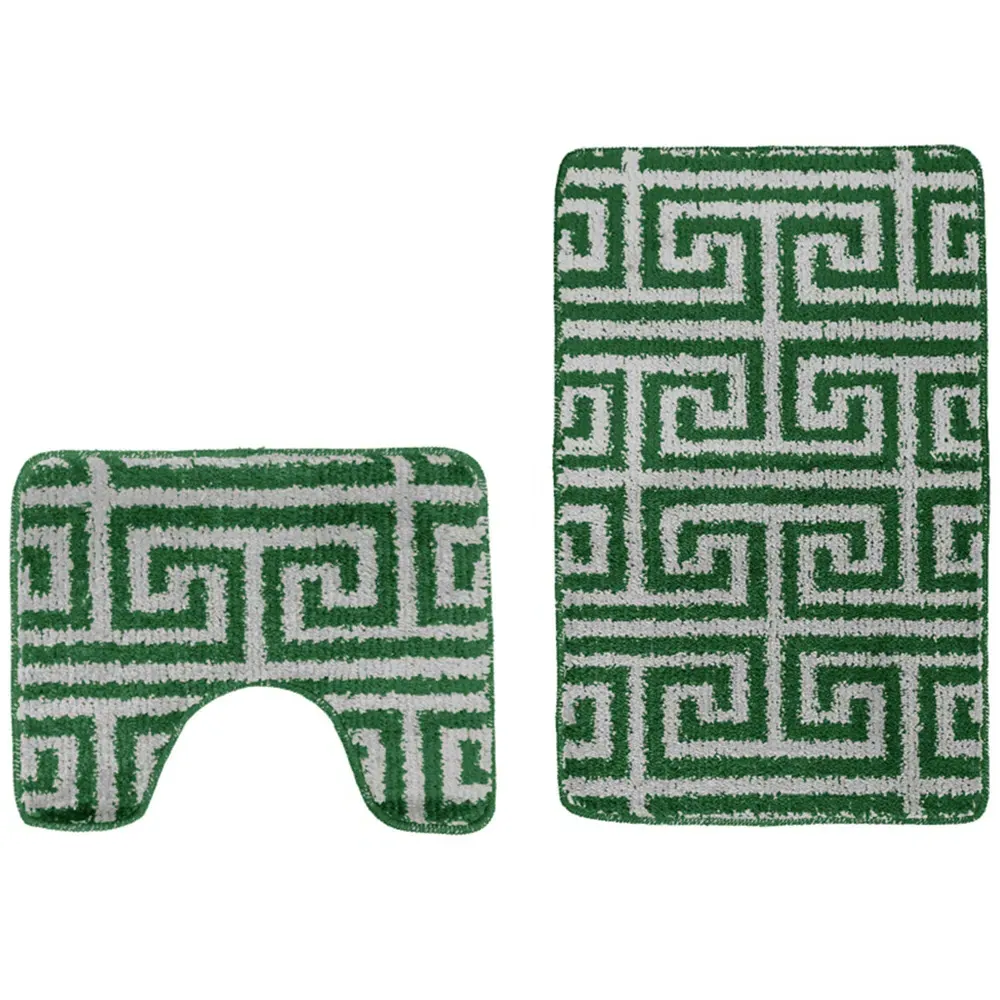 Luxe 2-Piece Bath Mat Set - Green, Polypropylene