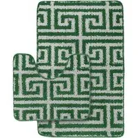Luxe 2-Piece Bath Mat Set - Green, Polypropylene