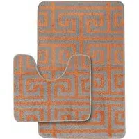 Luxe 2-Piece Bath Mat Set - Orange, Polypropylene