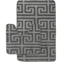 Luxe 2-Piece Bath Mat Set - Silver, Polypropylene