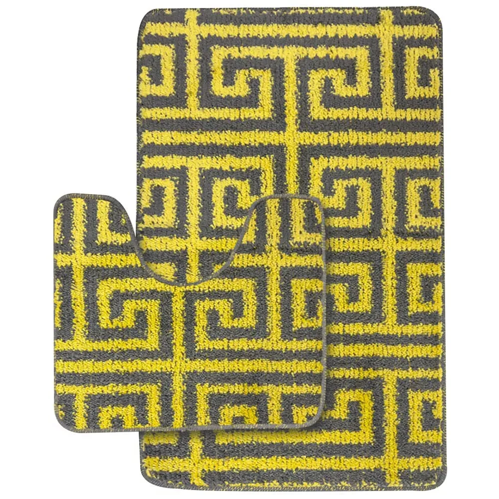Luxe 2-Piece Bath Mat Set - Yellow, Polypropylene