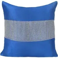 Manhattan Diamante Filled Cushion 2 Pack - Blue