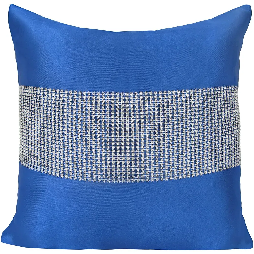 Manhattan Diamante Filled Cushion 2 Pack - Blue image