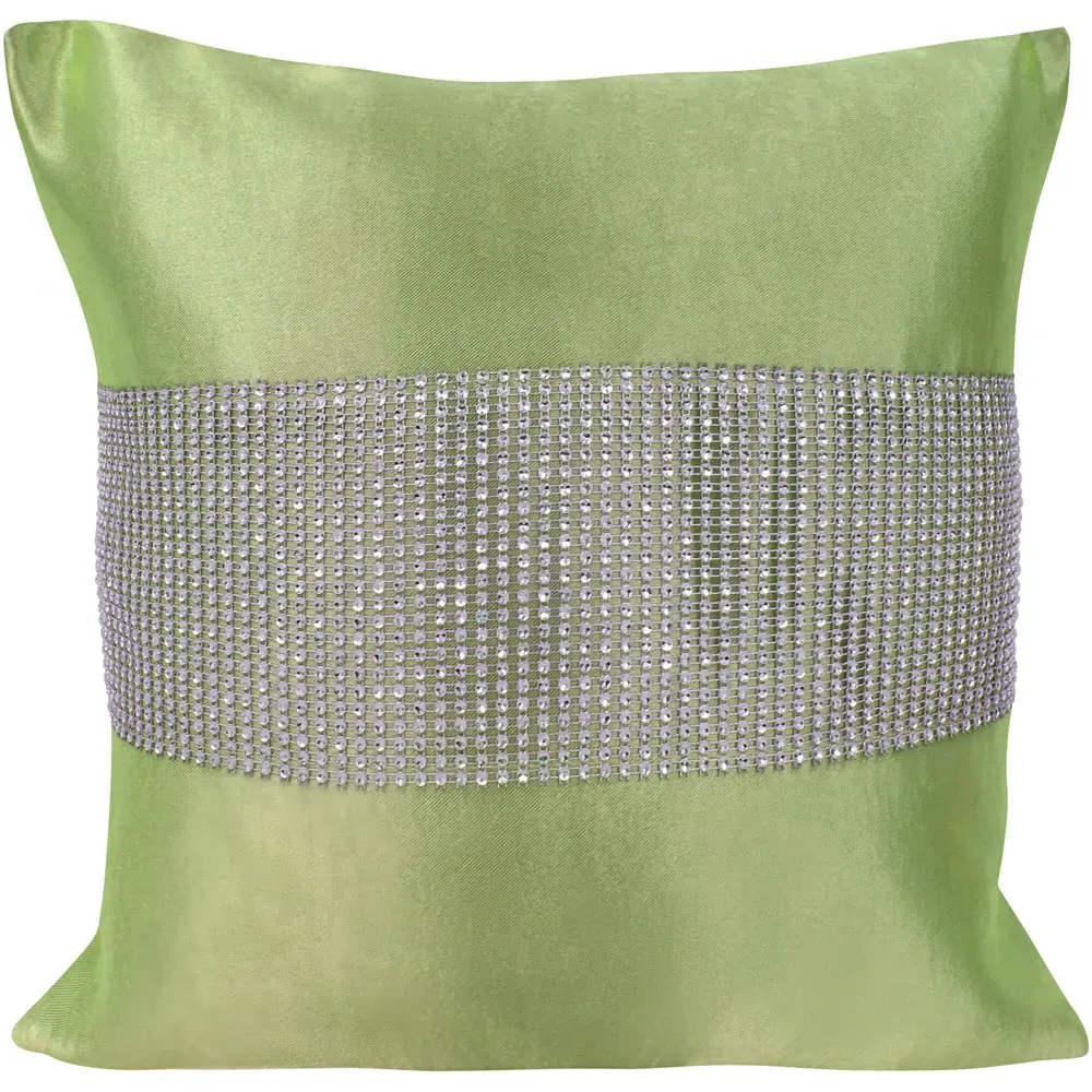 Manhattan Diamante Filled Cushion 2 Pack - Green