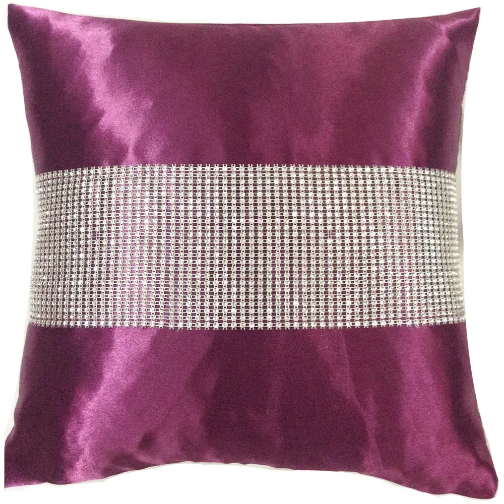Manhattan Diamante Filled Cushion 2 Pack - Purple