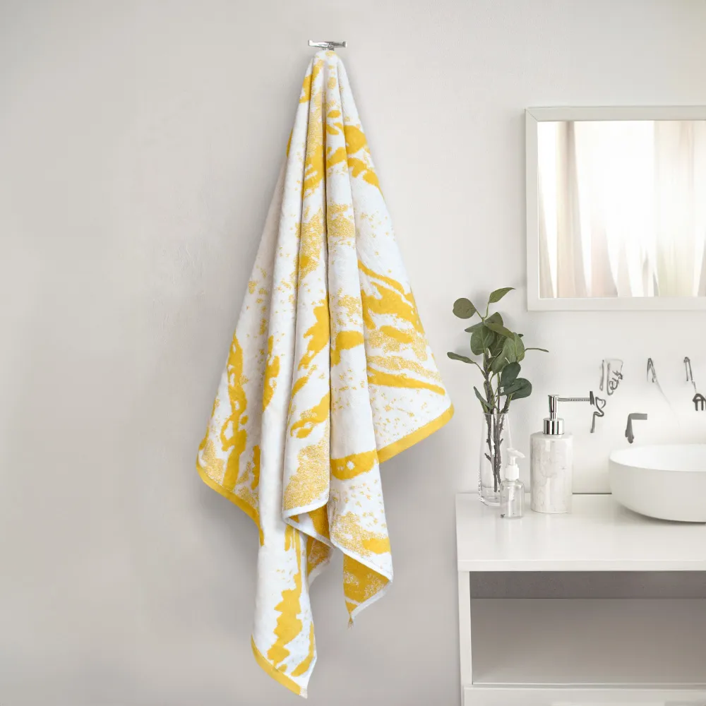Marble Hand Towel Set of 2 - Gold, Cotton