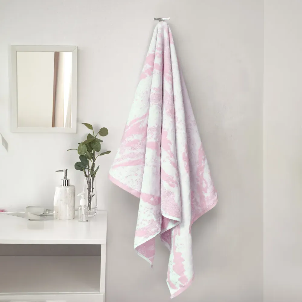 Marble Hand Towel Set of 2 - Pink, Cotton