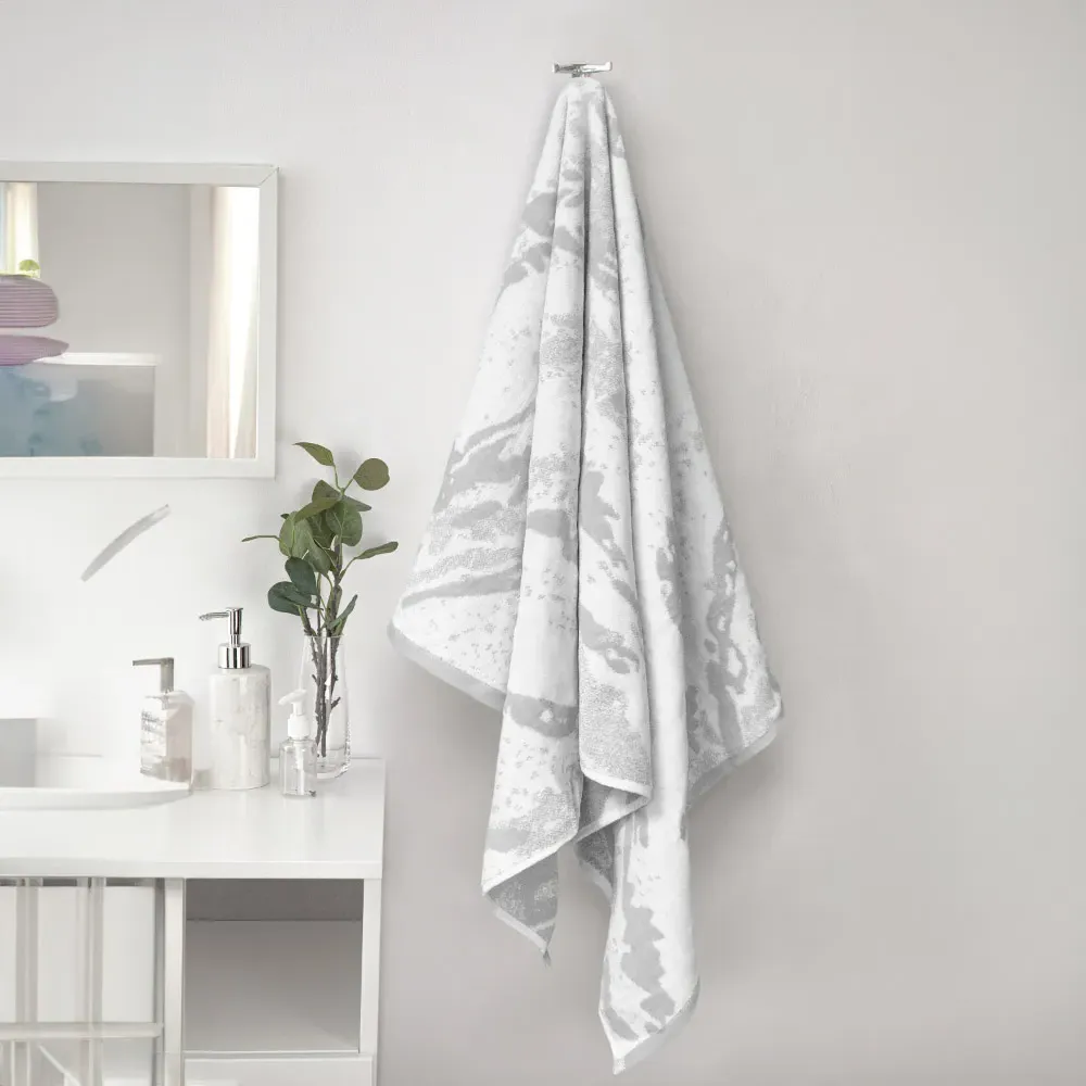 Marble Hand Towel Set of 2 - Silver, Cotton