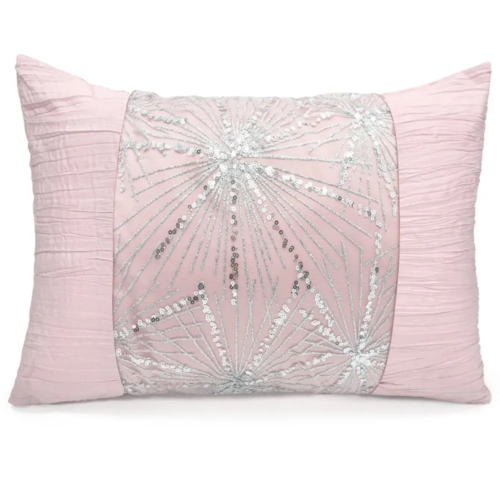 Marini Crinkle Filled Boudoir Cushion - Pink