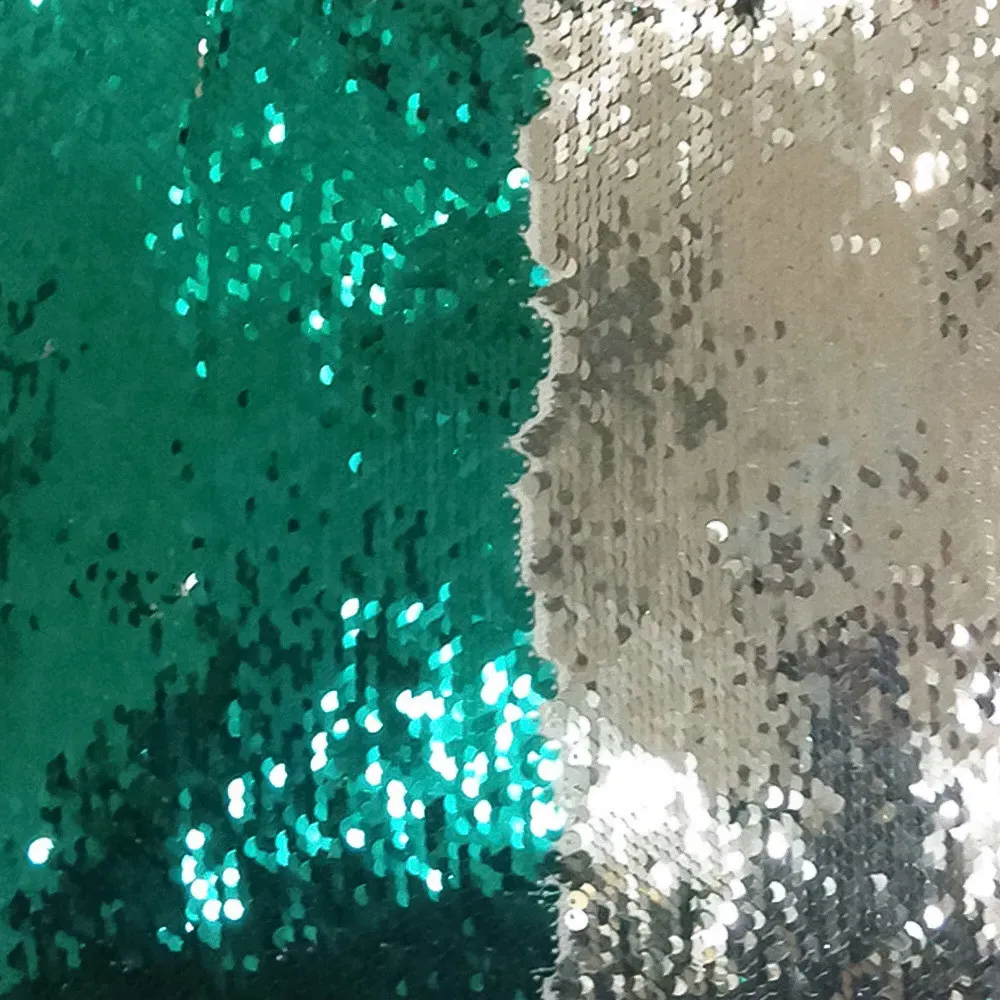 Mermaid Sequin Cushion 2 Pack - Green, Silver