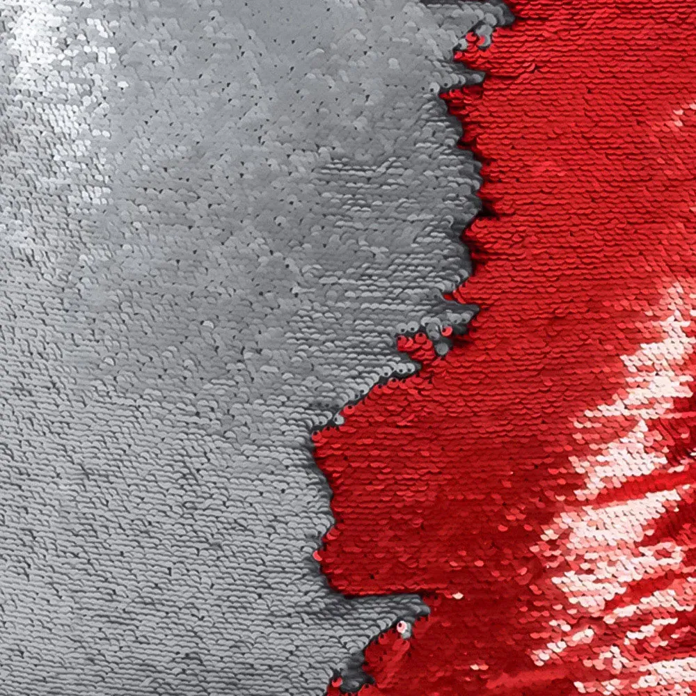 Mermaid Sequin Cushion 2 Pack - Red, Silver