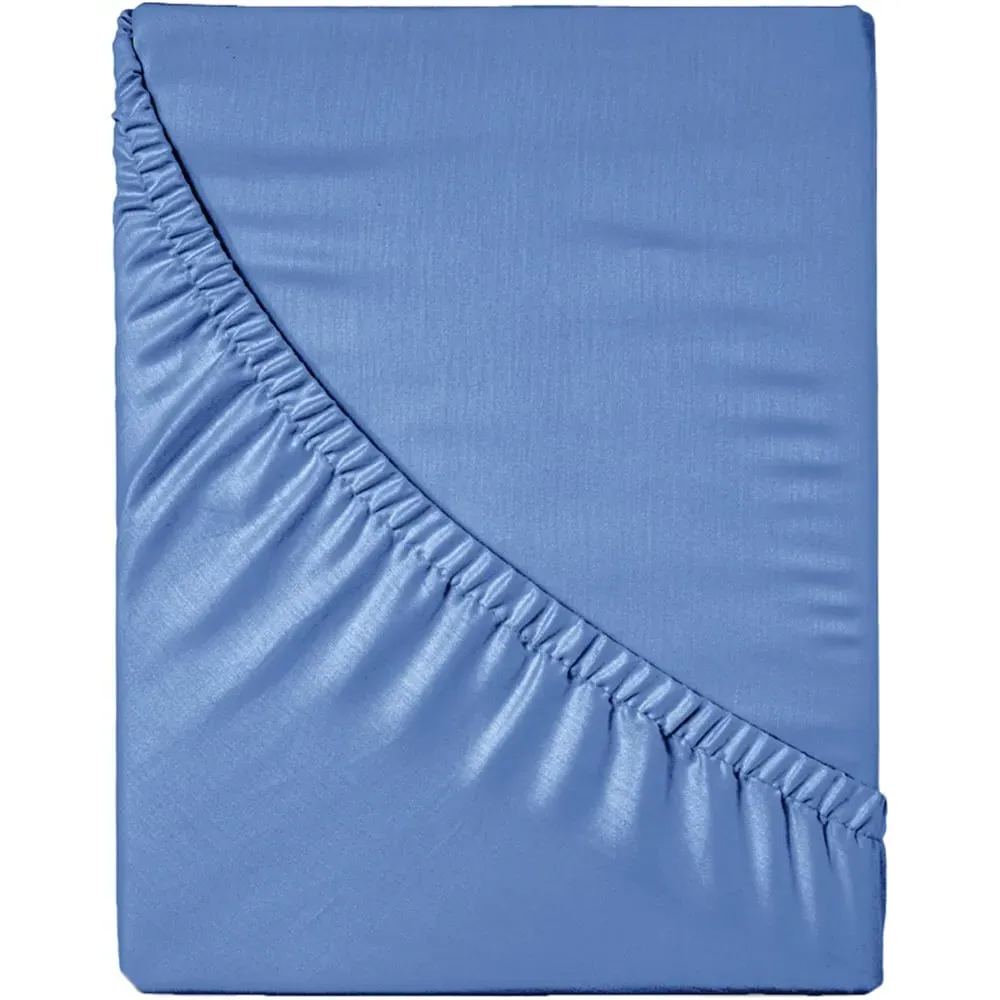Microfibre King Size Fitted Sheet - French Blue